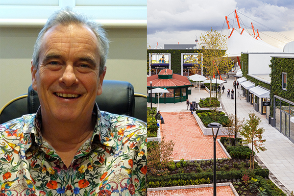 Giles Membrey (left), Designer Outlet Ashford (right) /// credit: Rioja Estates, Chapman Taylor