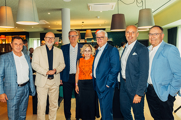 Left-to-right: Dr. Martin Hellweger, owner of Kronberg International, SES CEO Christoph Andexlinger, Harald Ultsch (harry's home founder and Managing Director), Elisabeth Blanik (Mayor of Lienz), SPAR Real Estate Director Marcus Wild, Alexander Eck (member of the SES Management Board) and Dr. Gert Kollegger (Chairman of the Styrian Medical Association). /// credit: Nahele Mairhofer